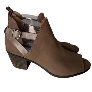 Leather Open-toe Banu Ankle Boots